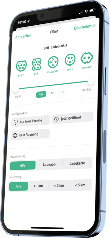 Per App die nächstgelegene Ladesäule finden!